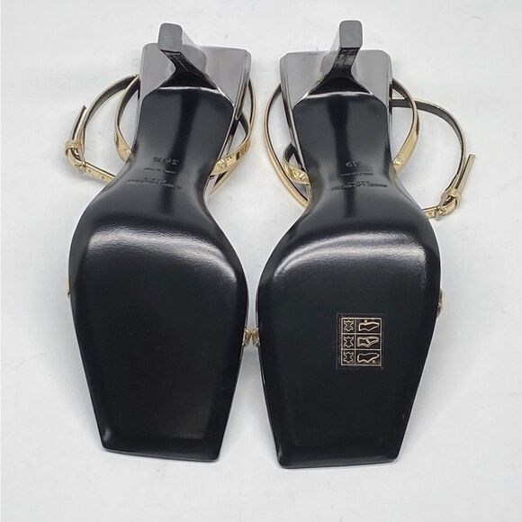 Saint Laurent Pam Sandals In Metallic Leather - Picture 12 of 13